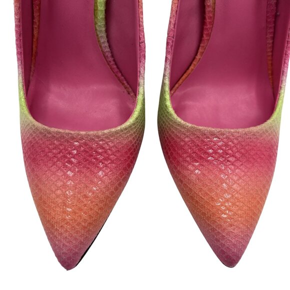 Mix No.6 Danyah 8M Rainbow Island Fruits Ombre Stiletto Heels Snake Texture Shoe - Picture 3 of 15
